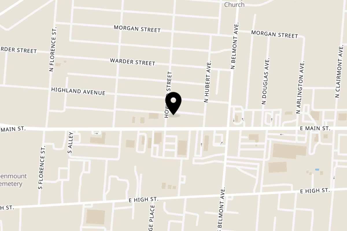 Map showing the location of Chido's Tacos on 1802 E. Main Street in Springfield